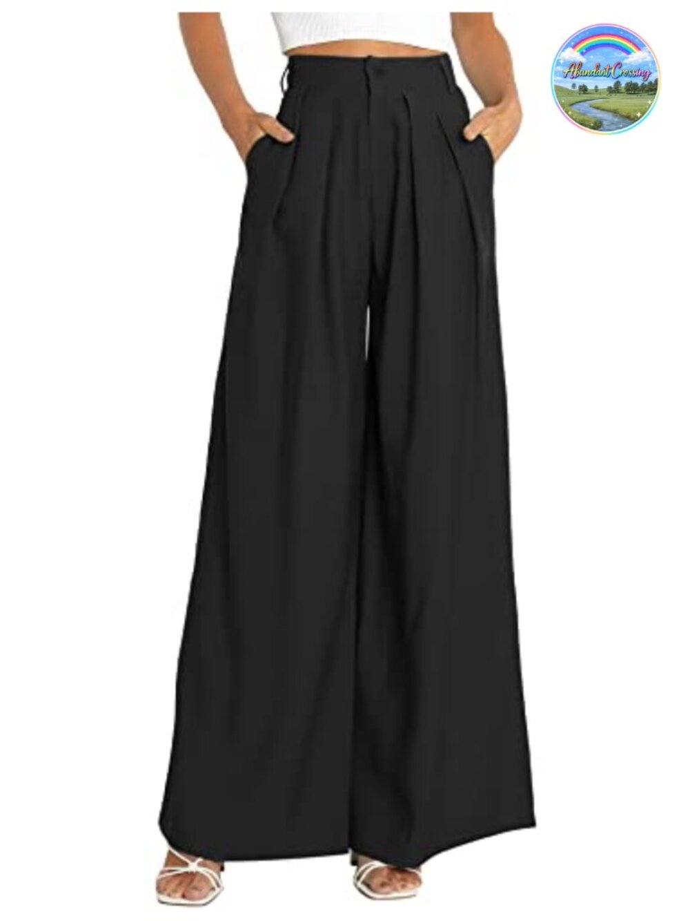 Women's High Waist Wide Leg Palazzo Pants Dress Pants with Pockets Office